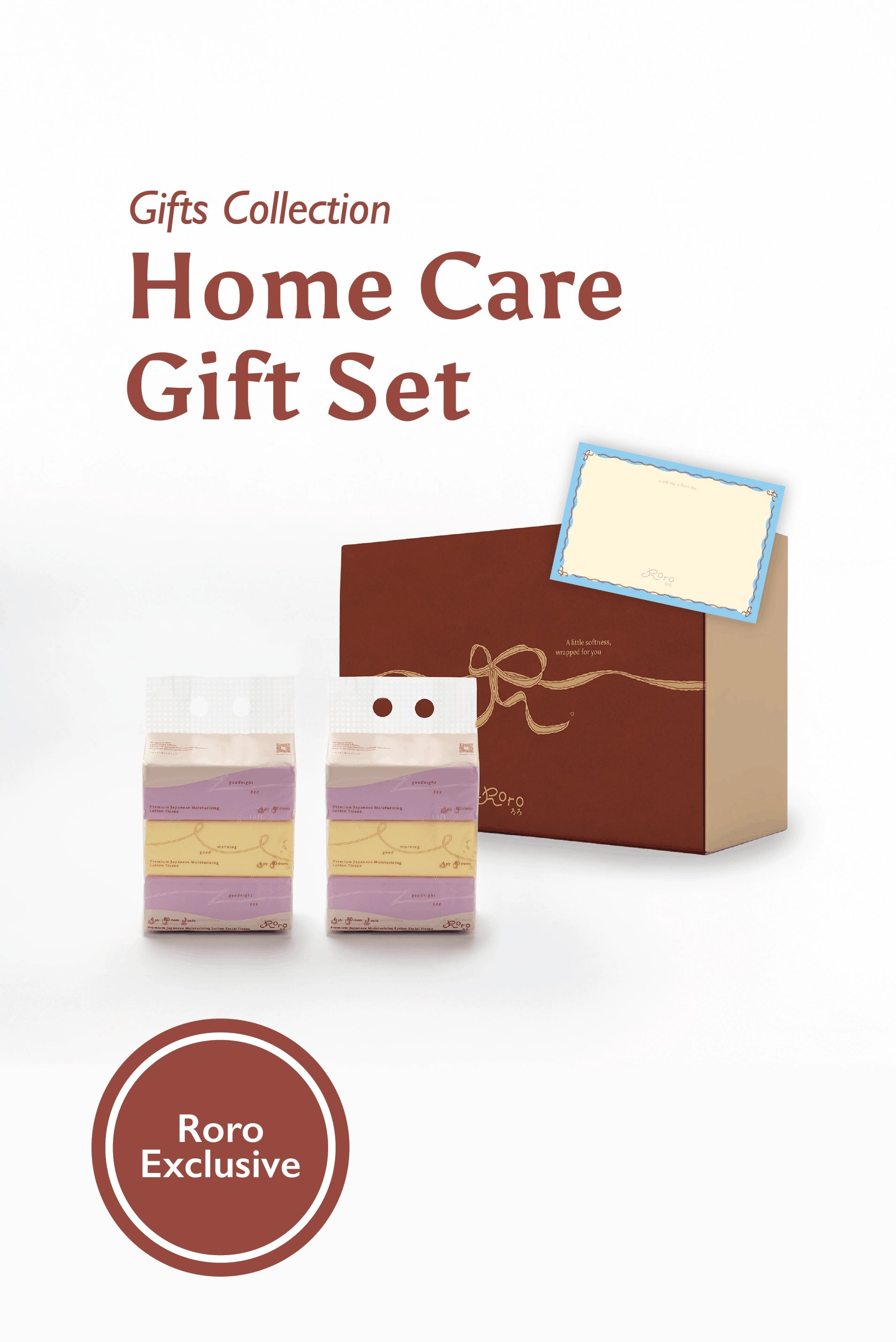 Roro Home Care Gift Set | 2 Bags 6-Ply Japanese Lotion Comfort Tissue
