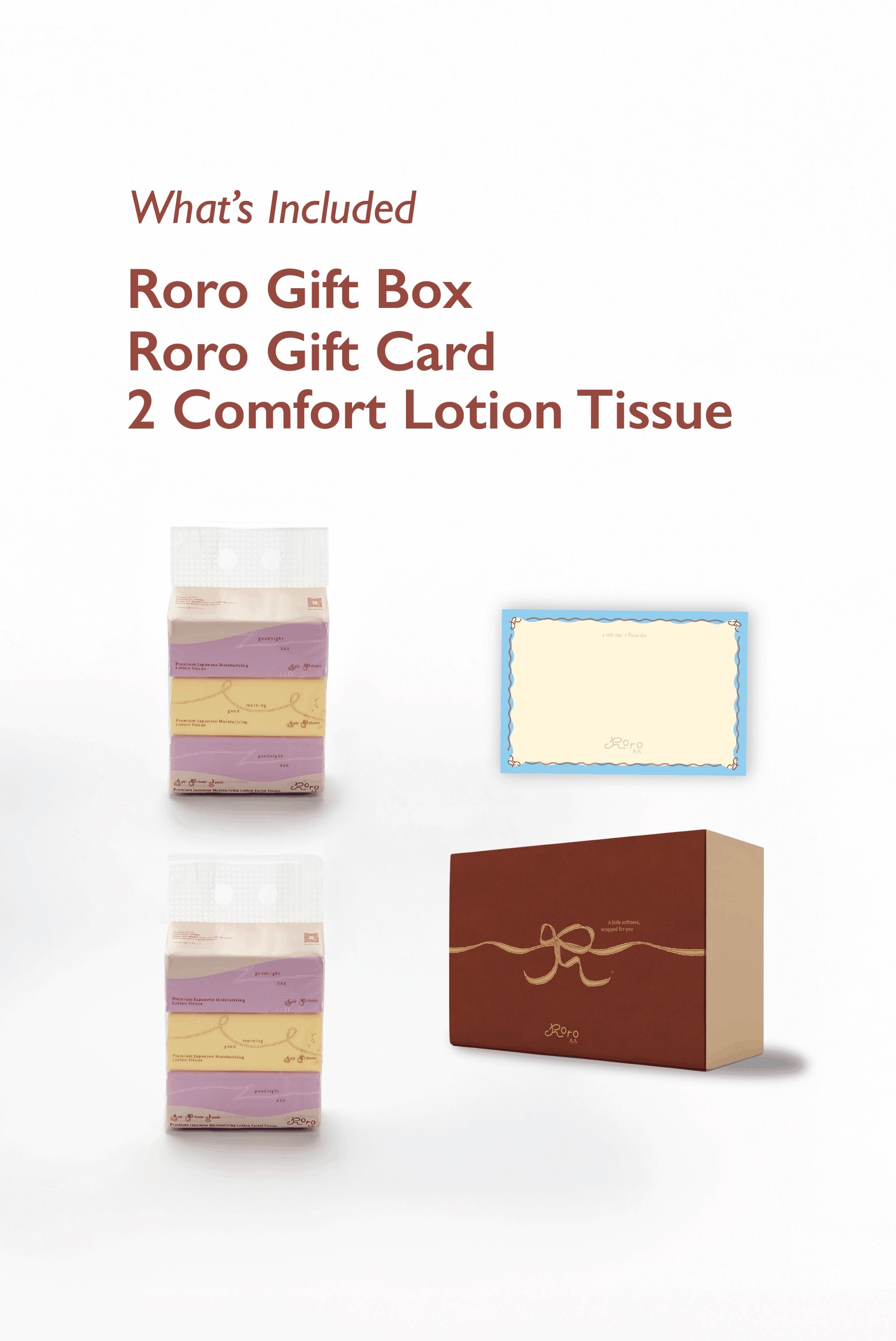 Roro Home Care Gift Set | 2 Bags 6-Ply Japanese Lotion Comfort Tissue