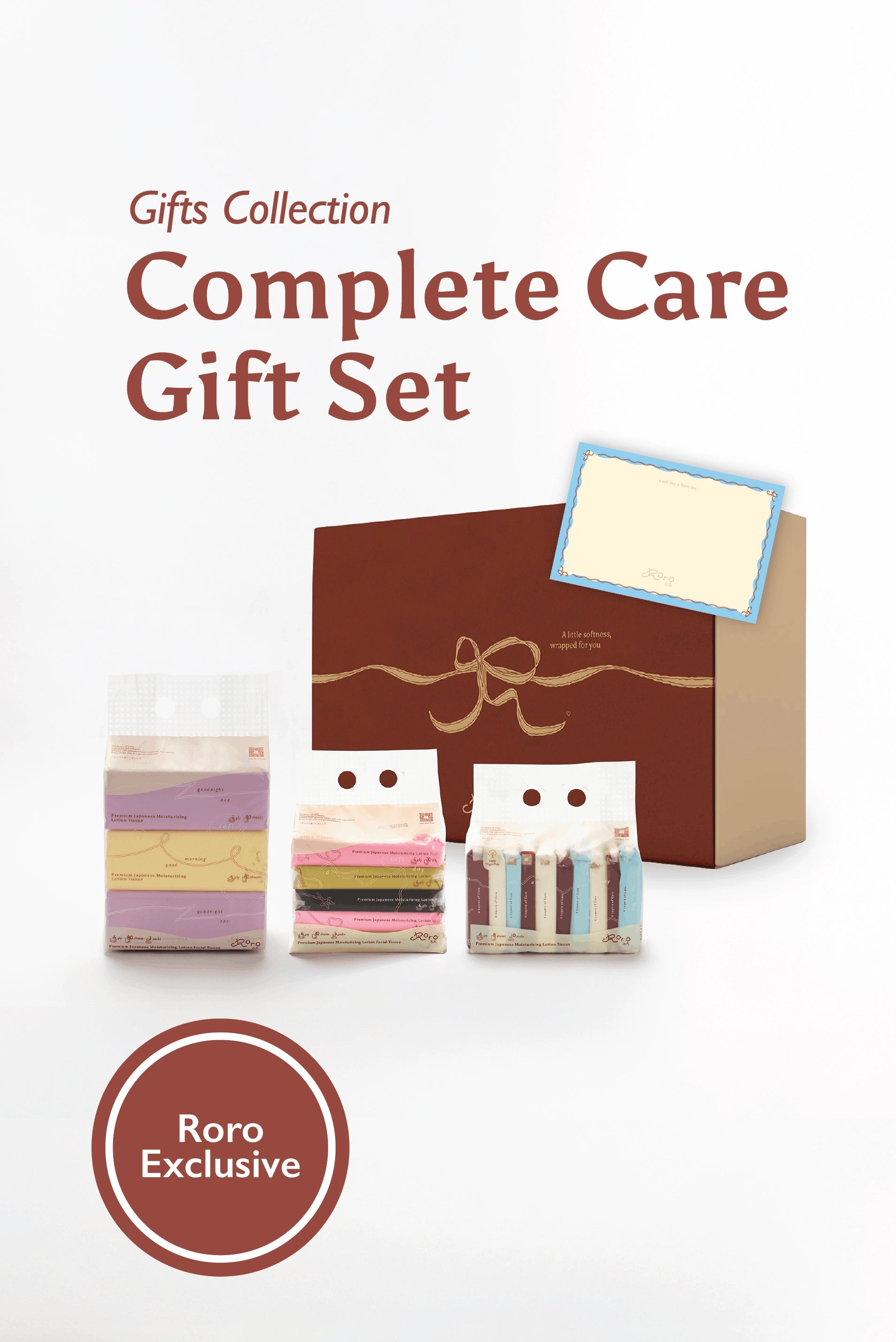 Roro Complete Care Gift Set | Pocket + Daily + Comfort Japanese Lotion Tissue