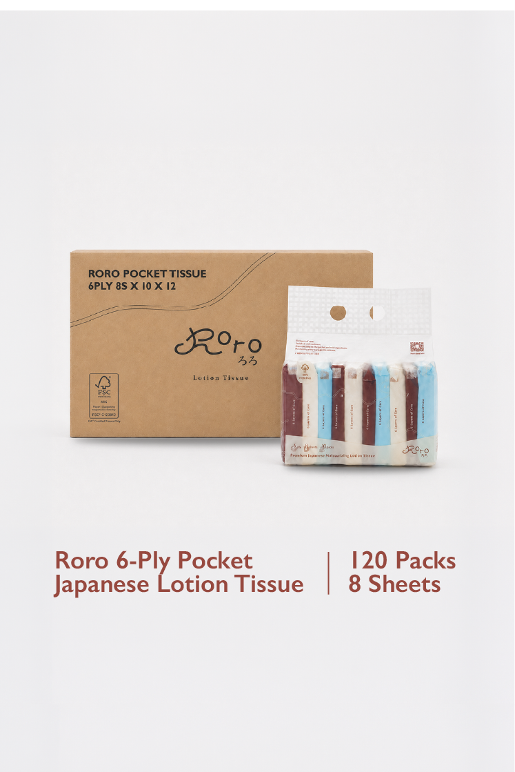 Roro Pocket Carton | 120 Packs 6-Ply Japanese Lotion Tissue