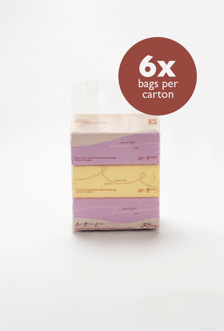 Roro Comfort Carton | 18 Packs 6-Ply Japanese Lotion Tissue