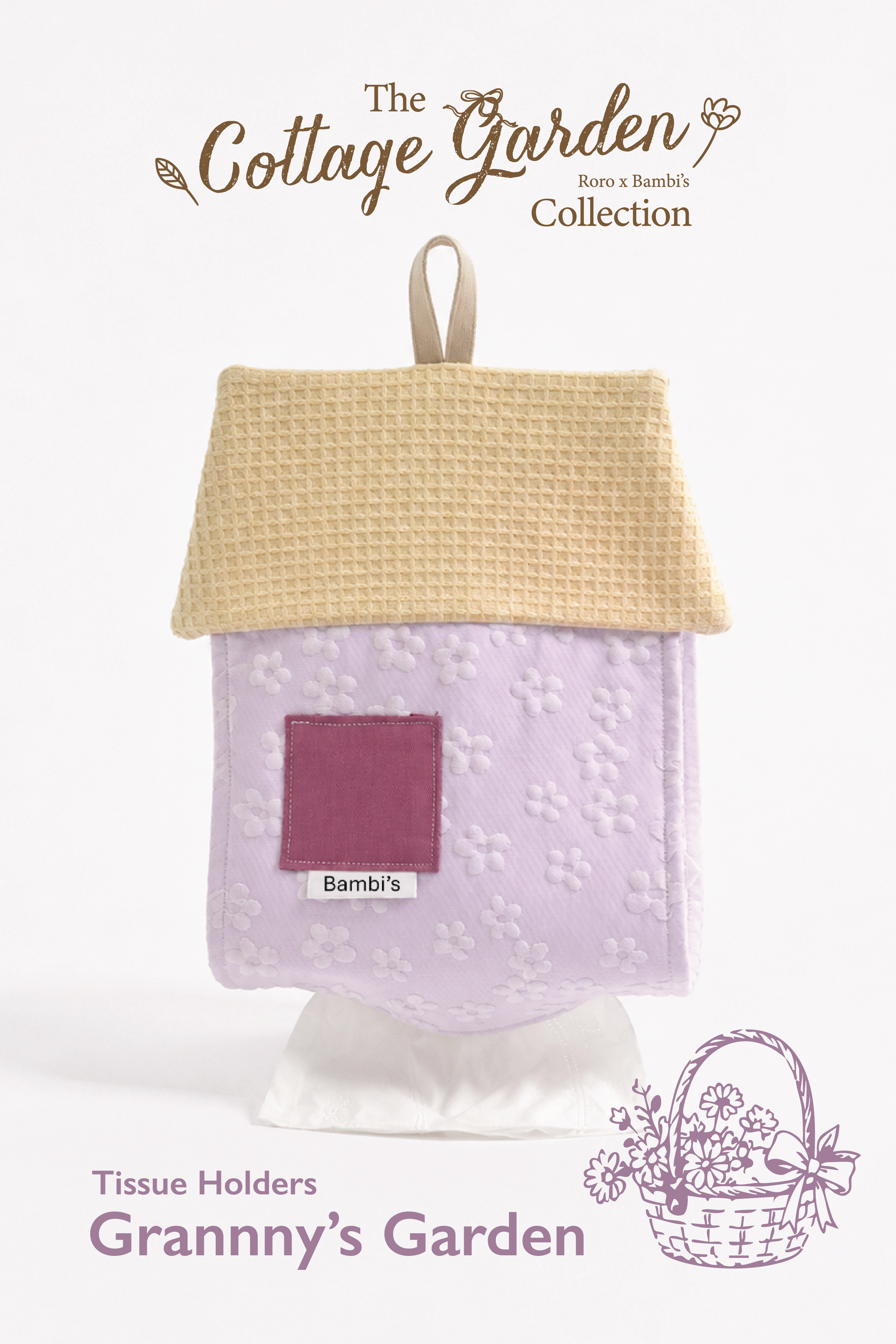 Roro x Bambi | The Cottage Garden Collection - Hanging Tissue Holder