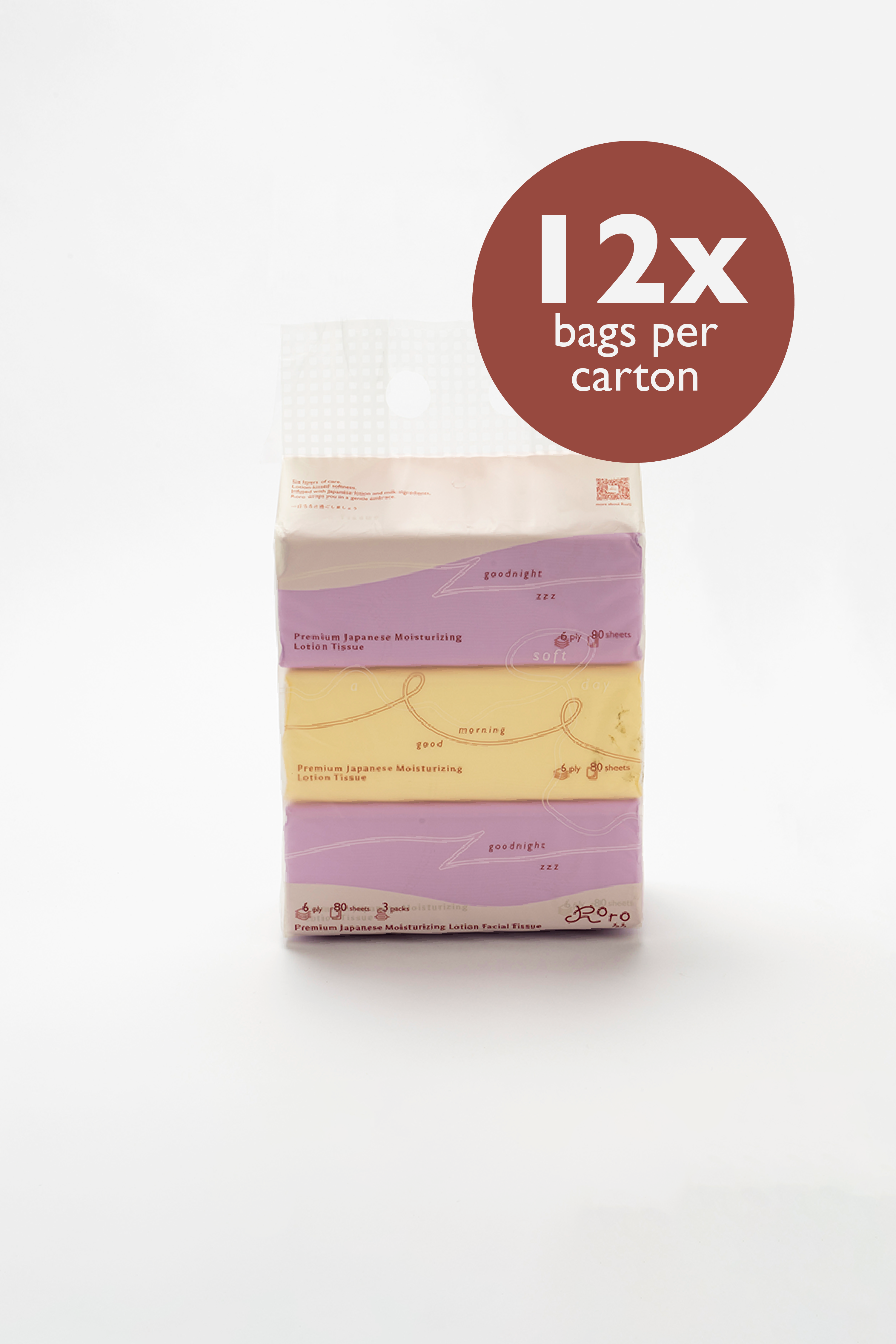 Roro Comfort Carton | 18 Packs 6-Ply Japanese Lotion Tissue