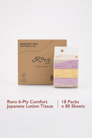 Roro Comfort Carton | 18 Packs 6-Ply Japanese Lotion Tissue