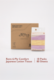 Roro Comfort Carton | 18 Packs 6-Ply Japanese Lotion Tissue