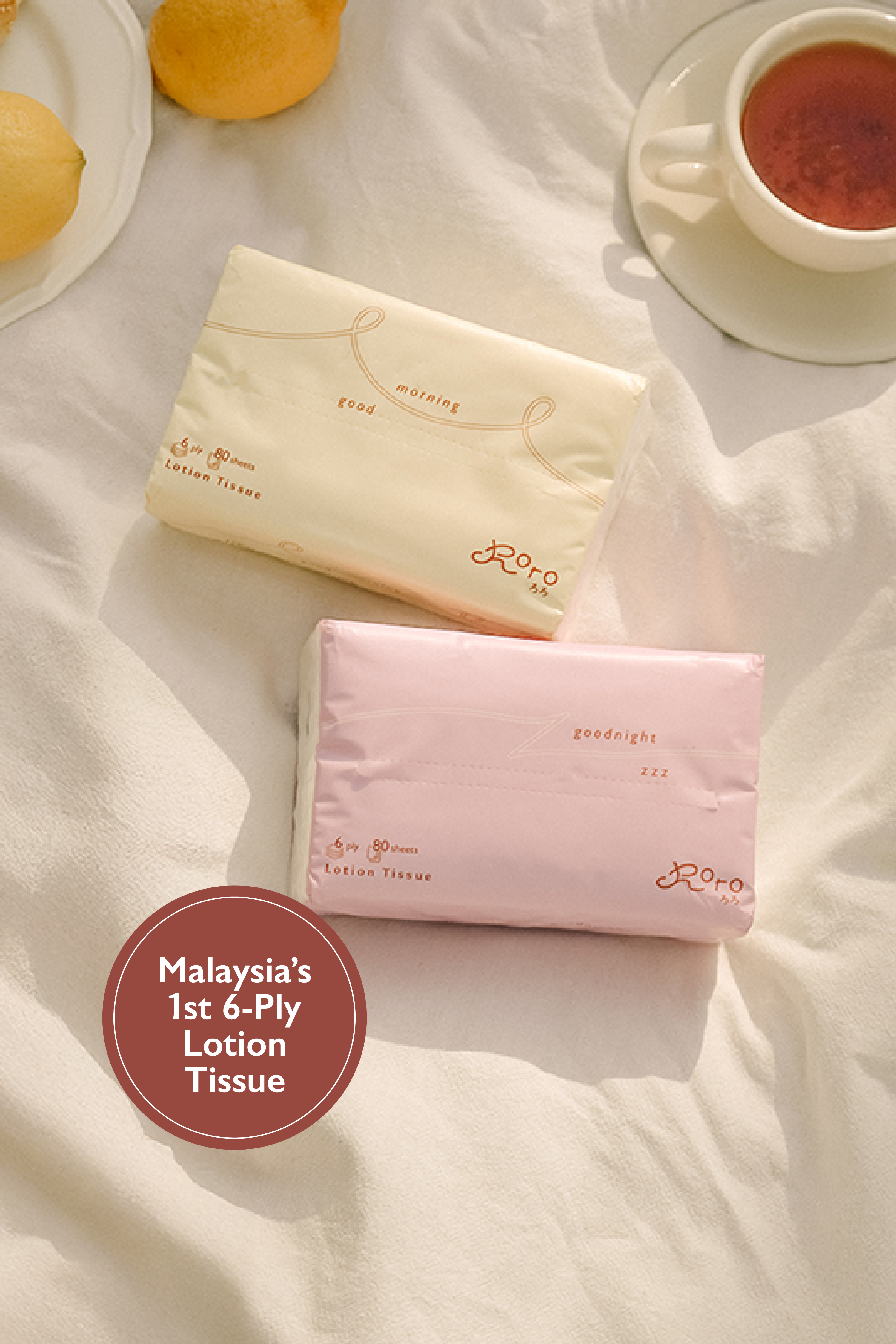 Roro 6-Ply Comfort Japanese Lotion Tissue | 80 Sheets × 3 Packs