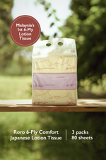 Roro 6-Ply Comfort Japanese Lotion Tissue | 80 Sheets × 3 Packs