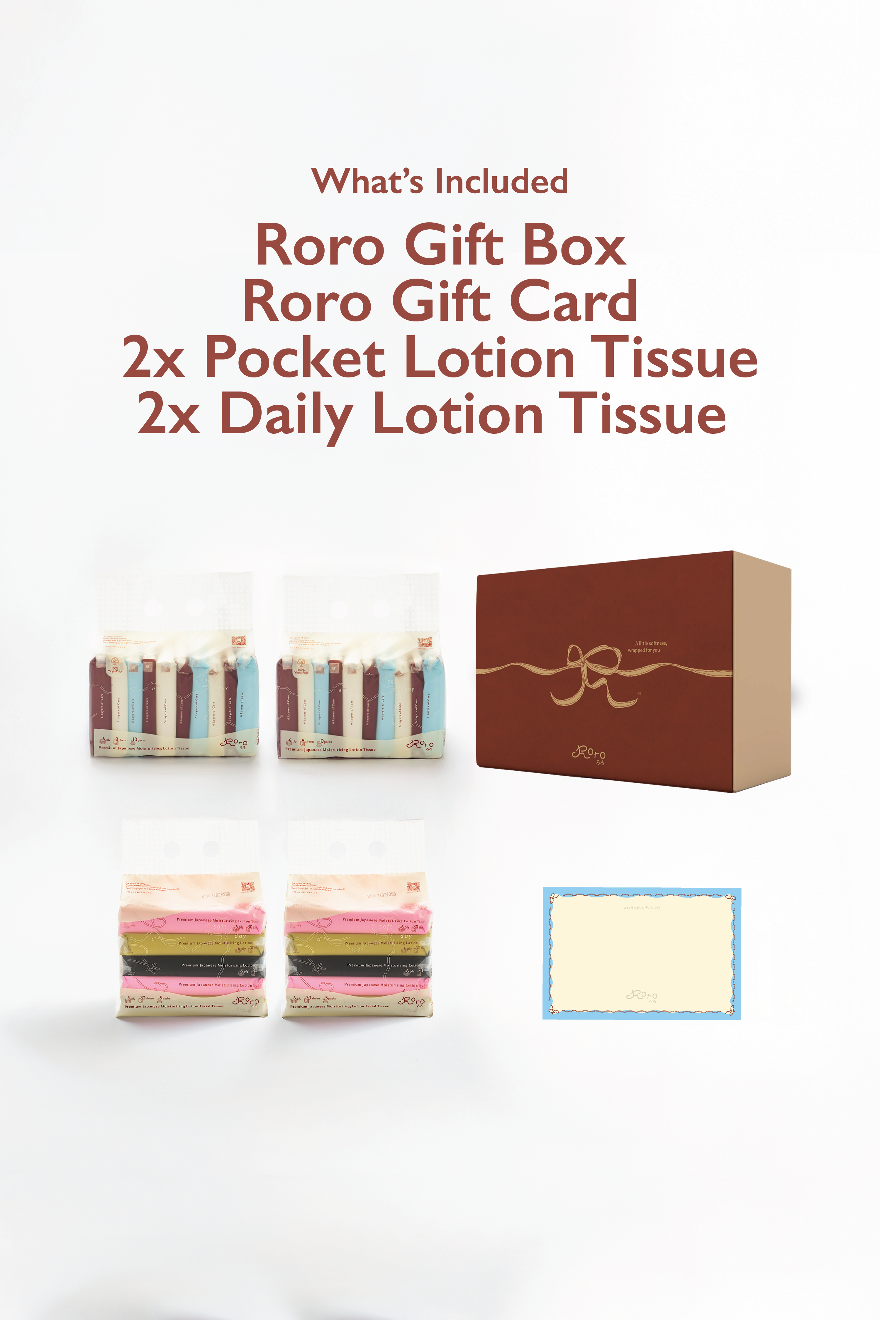 Roro Everyday Care Gift Set | 2 Pocket + 2 Daily Japanese Lotion Tissue