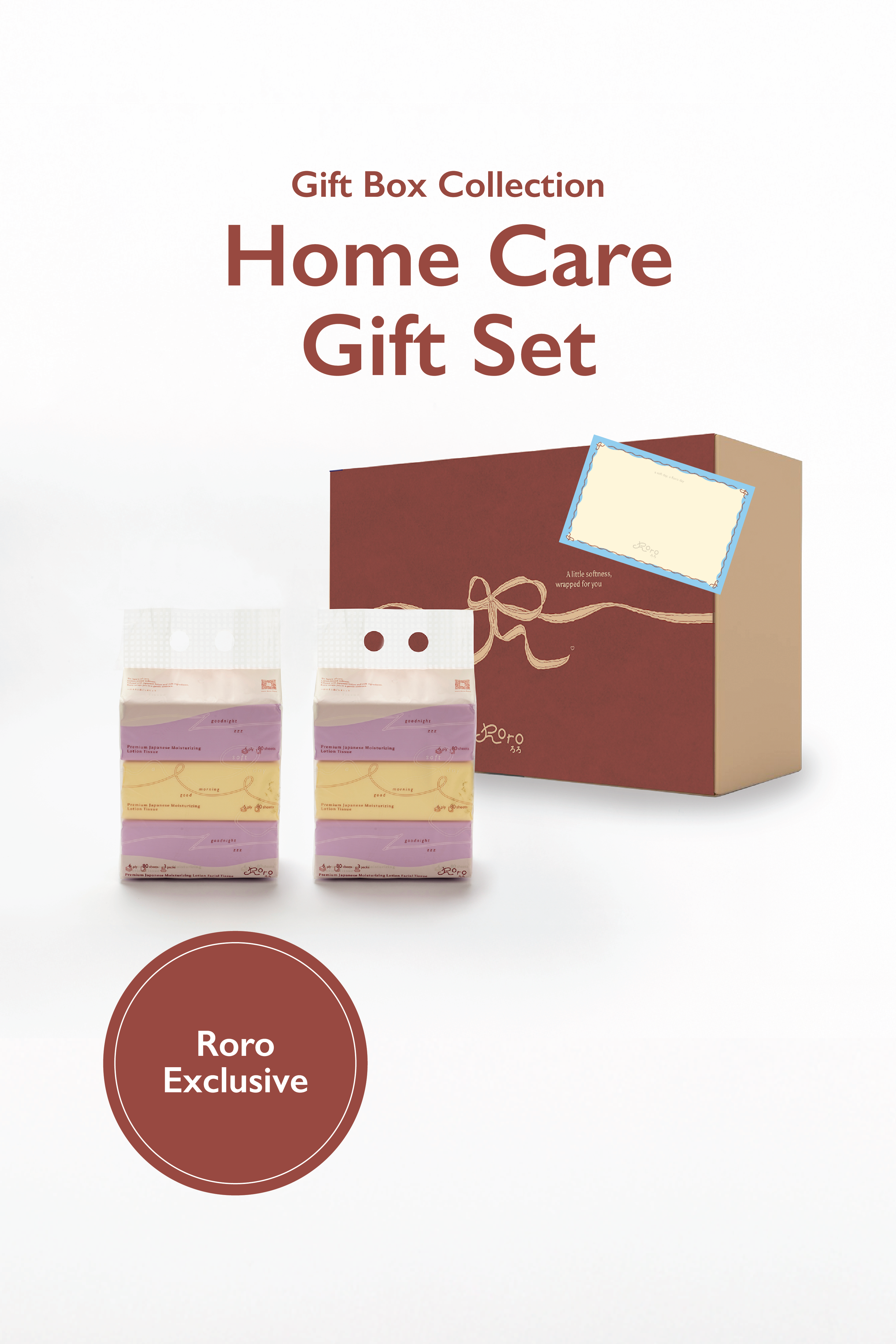 Roro Home Care Gift Set | 2 Bags 6-Ply Japanese Lotion Comfort Tissue