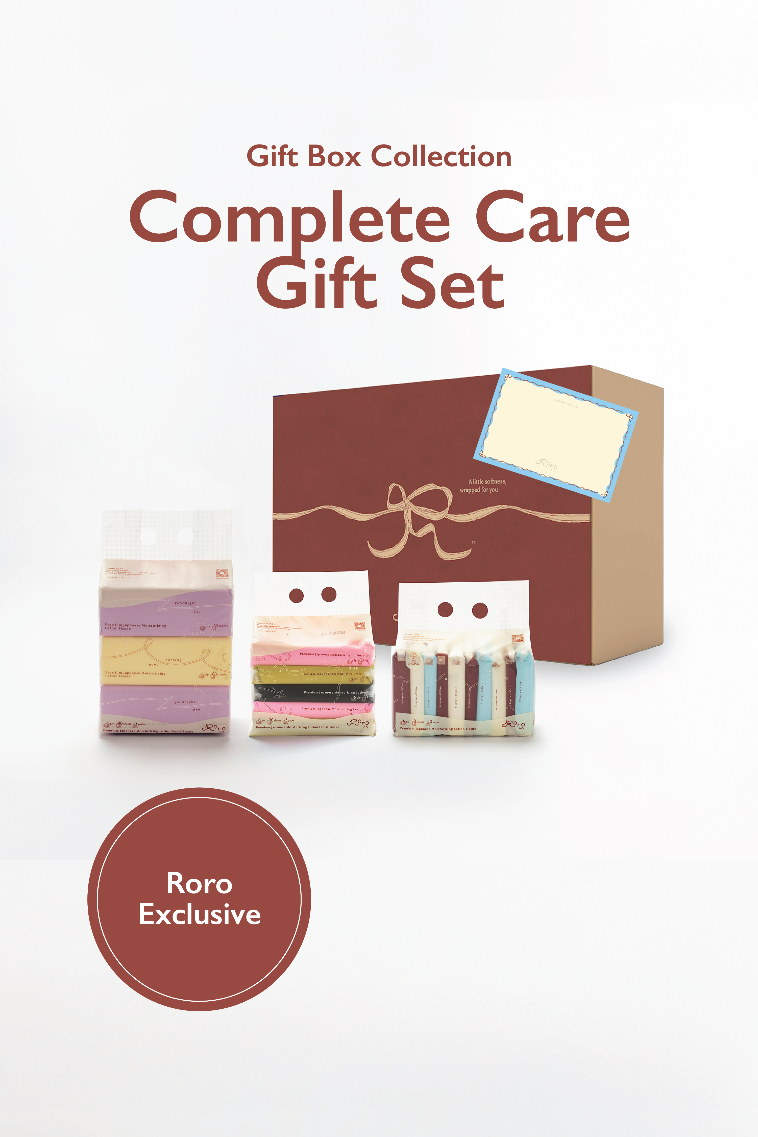 Roro Complete Care Gift Set | Pocket + Daily + Comfort Japanese Lotion Tissue