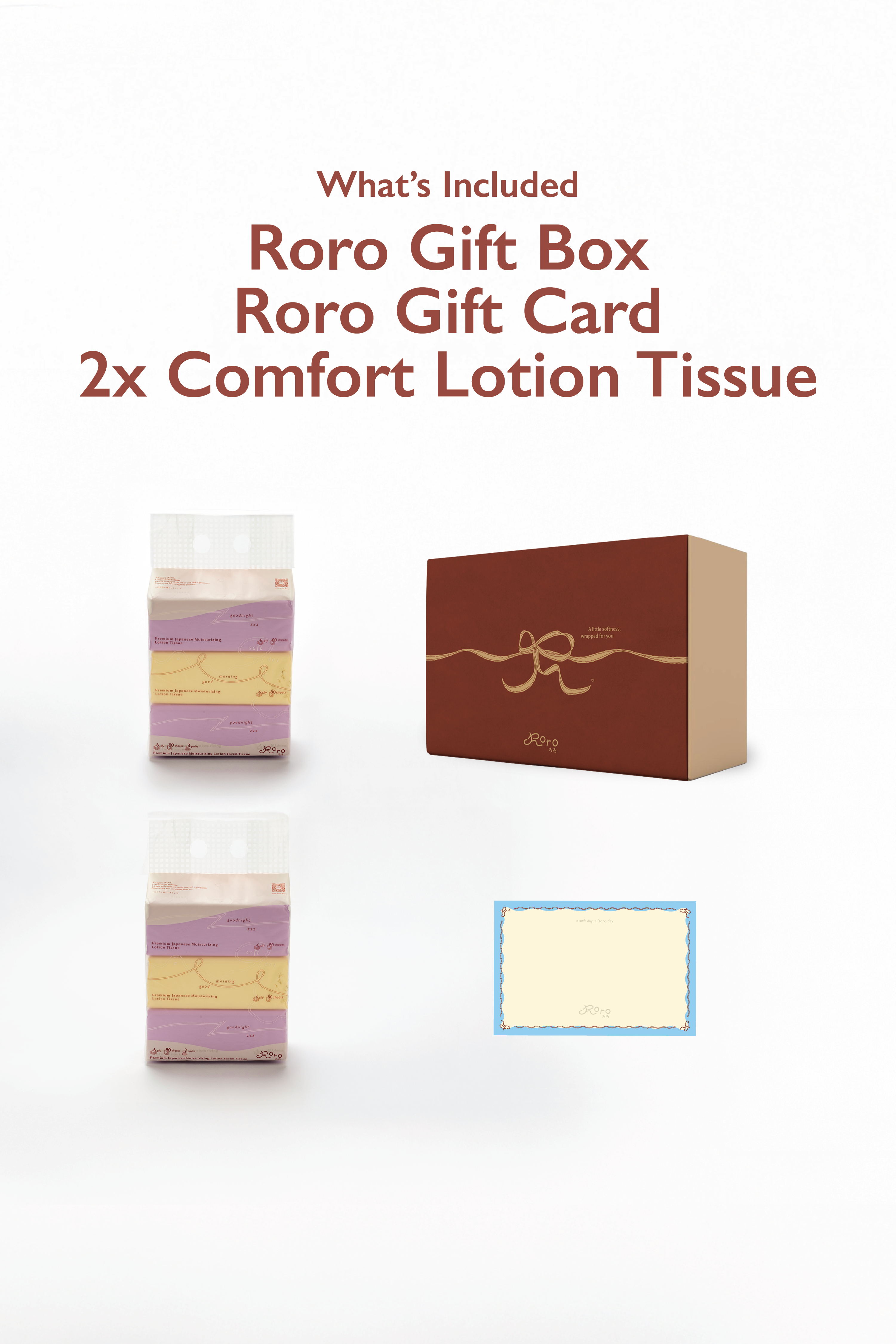 Roro Home Care Gift Set | 2 Bags 6-Ply Japanese Lotion Comfort Tissue