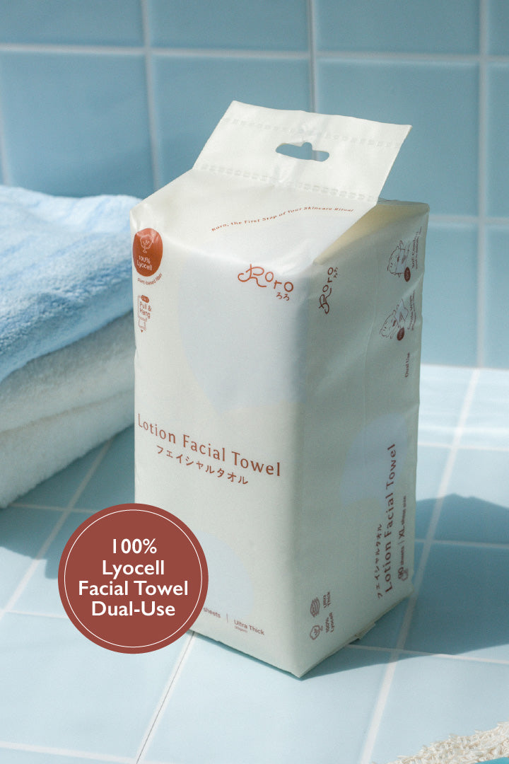 Roro 100% Lyocell Facial Towel Dual-Use
