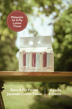 Roro 6-Ply Pocket Japanese Lotion Tissue | 8 Sheets × 10 Packs