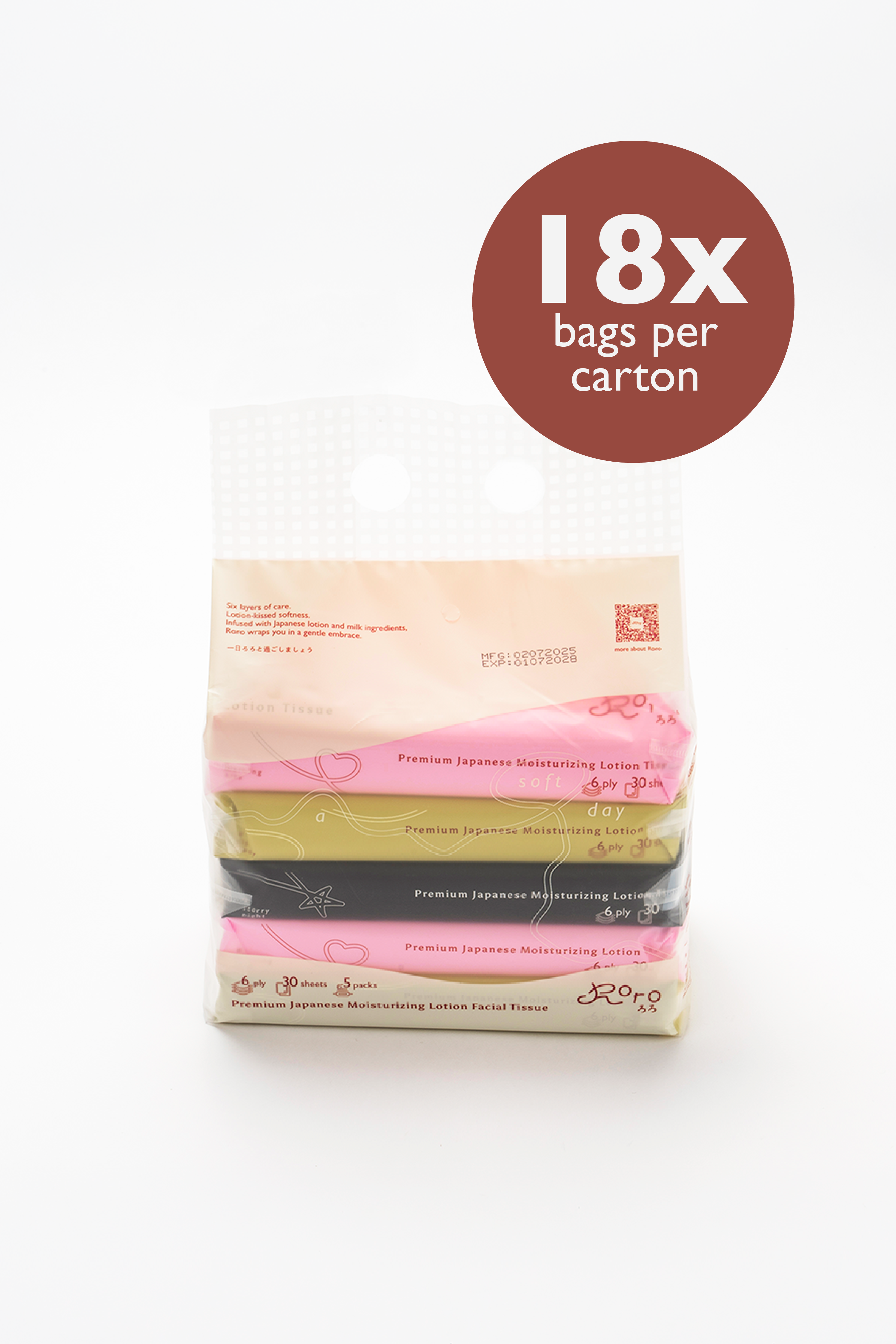 Roro Daily Carton | 90 Packs 6-Ply Japanese Lotion Tissue