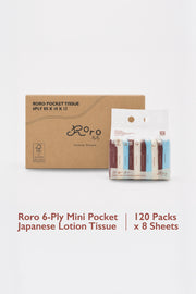 Roro Pocket Carton | 120 Packs 6-Ply Japanese Lotion Tissue
