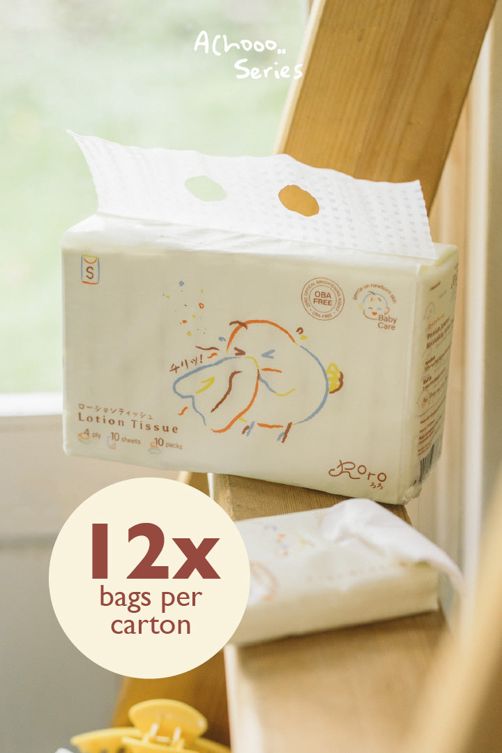 Roro 4-Ply Lotion Tissue (S) | Achoo Series Carton 120 Packs x 10 Sheets