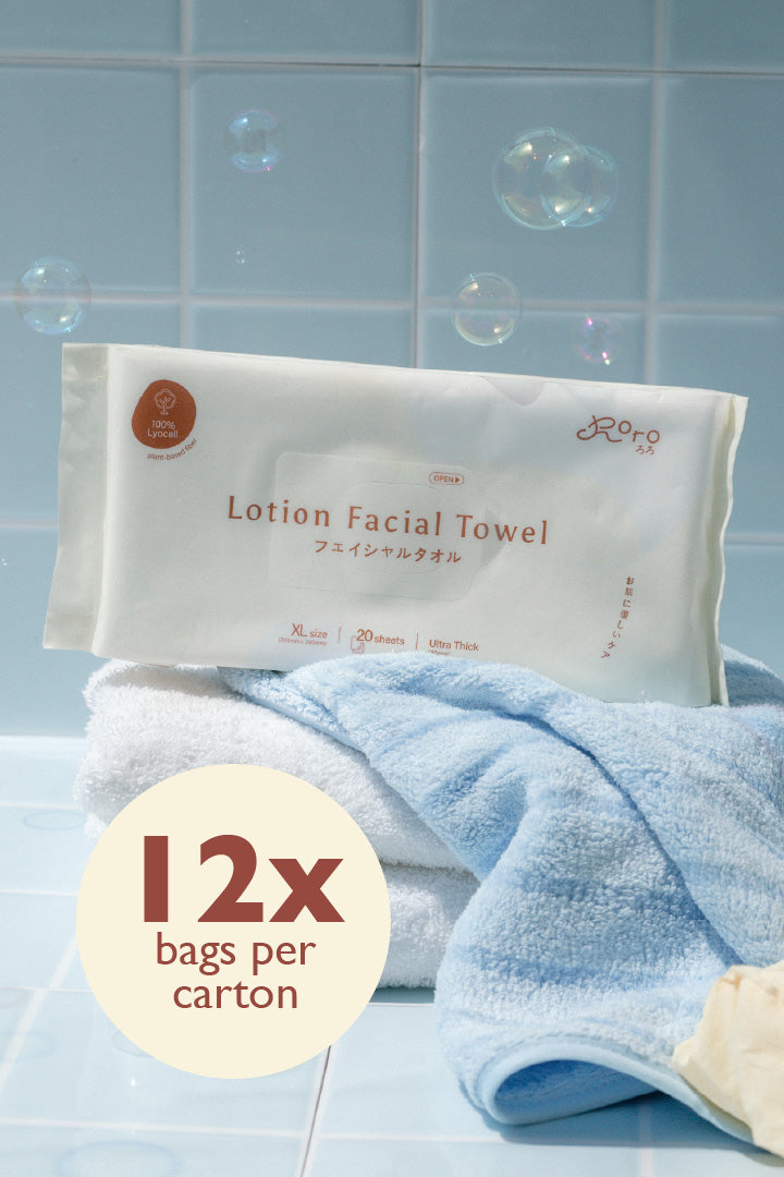Roro 100% Lyocell Facial Towel Carton Travel Size 20 Sheets x 36 Packs