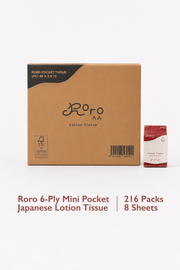 Roro Mini Pocket Carton | 216 Packs 6-Ply Japanese Lotion Tissue